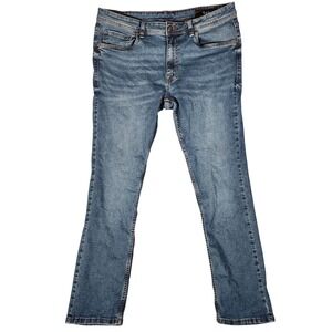 TPJ Slim Fit Jeans Mens 35x32 Blue Excellent Medium Wash Stretch Denim